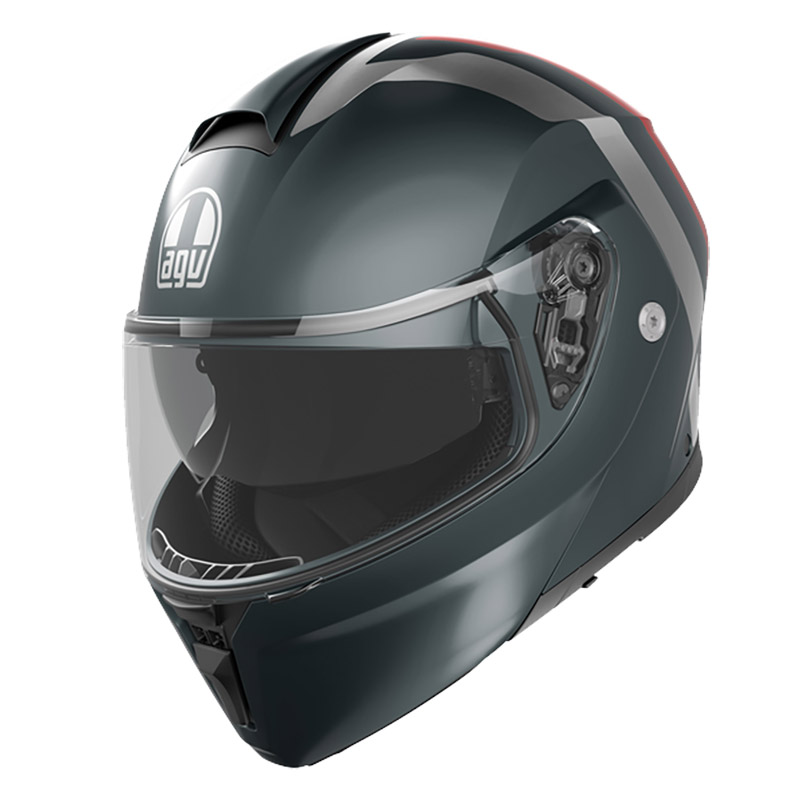 Casco modulare Agv Streetmodular Resia Silver Red helmet