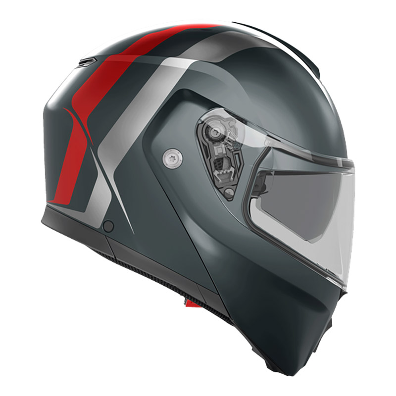 Casco modulare Agv Streetmodular Resia Silver Red helmet