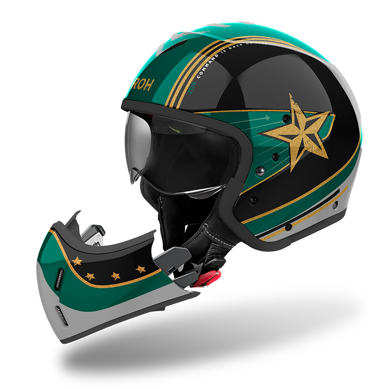 Casco modulare Airoh J110 Command Mint Green Gloss helmet