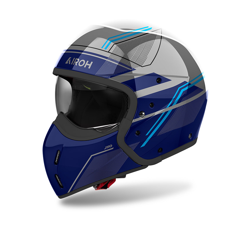 Casco modulare Airoh J110 SLIM Blue Gloss helmet