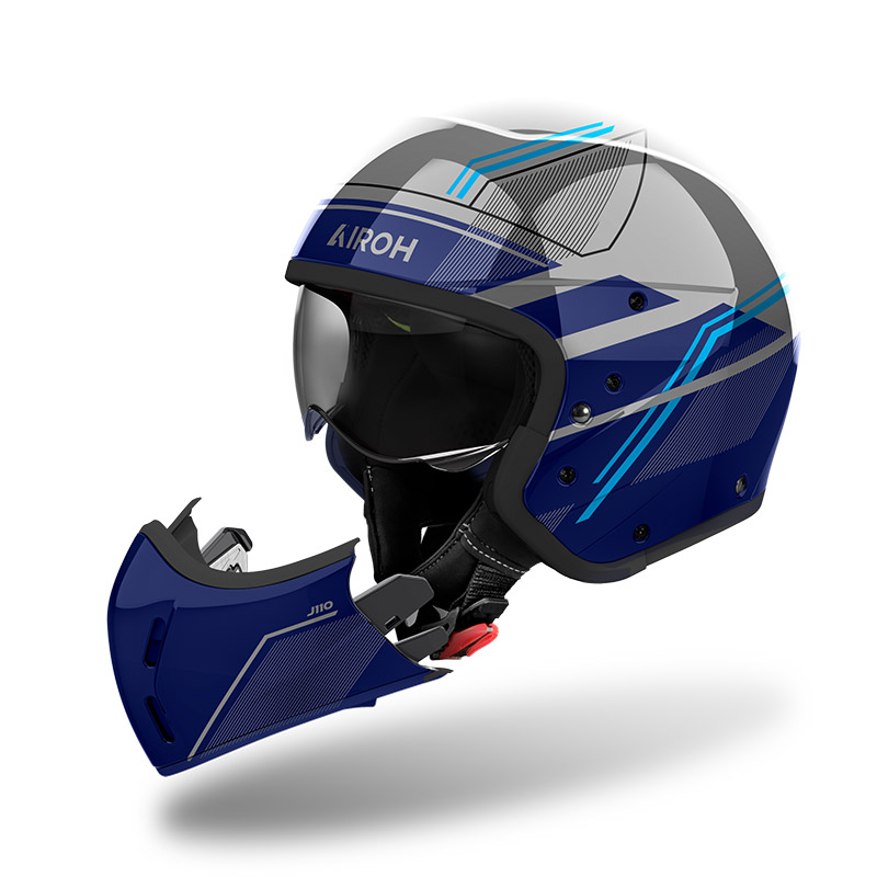 Casco modulare Airoh J110 SLIM Blue Gloss helmet