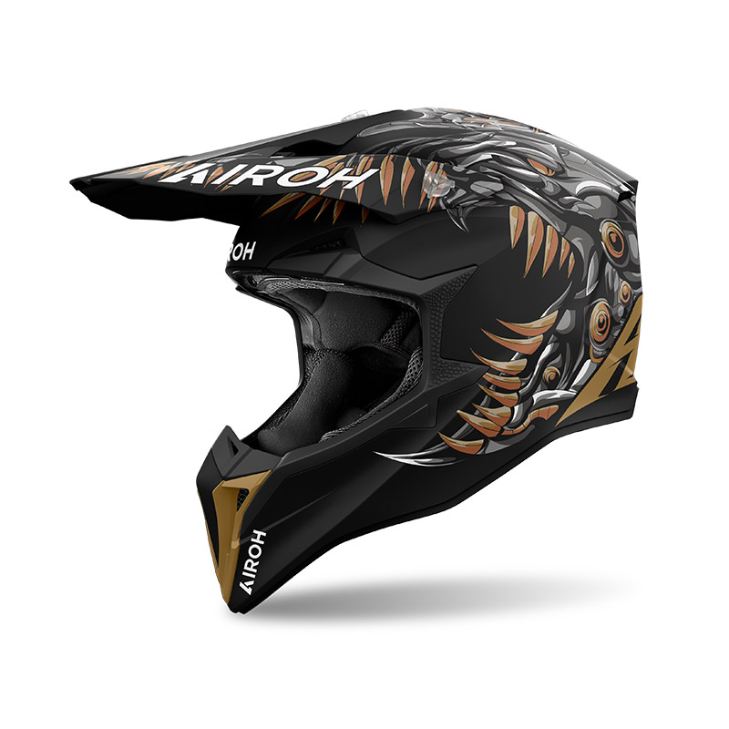 Casco cross Airoh Wraaap Cyborg Matt helmet casque