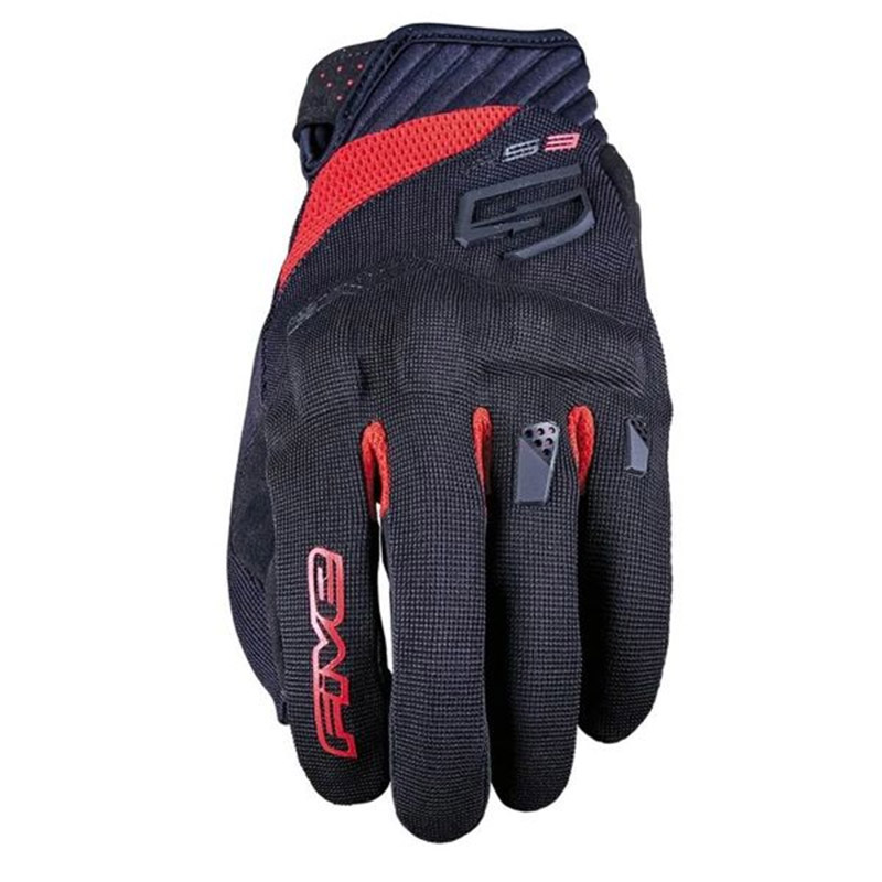 Guanti Moto Five RS3 EVO Black Red Summer Gloves uomo