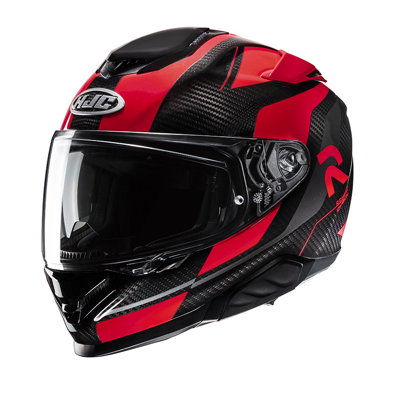 Casco integrale moto fibra Hjc Rpha 71 CARBON HAMIL MC1 ROSSO RED helmet casque