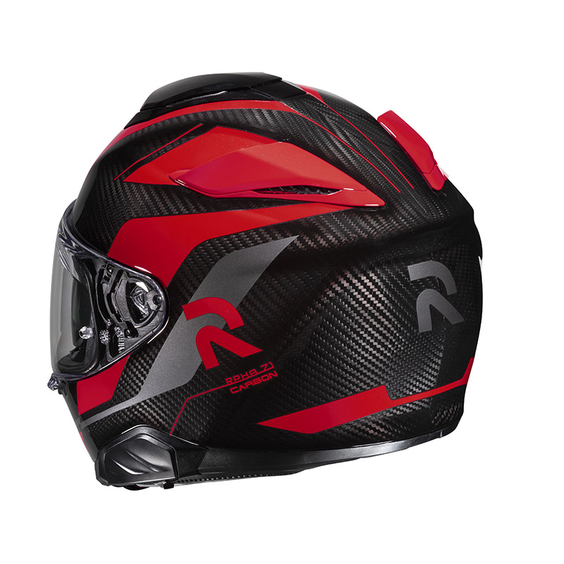 Casco integrale moto fibra Hjc Rpha 71 CARBON HAMIL MC1 ROSSO RED helmet casque