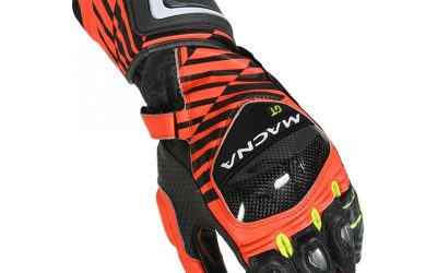 Guanti Pelle Moto Macna GT Black Red gloves Pista