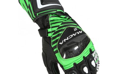 Guanti Pelle Moto Macna GT Black Green gloves Pista