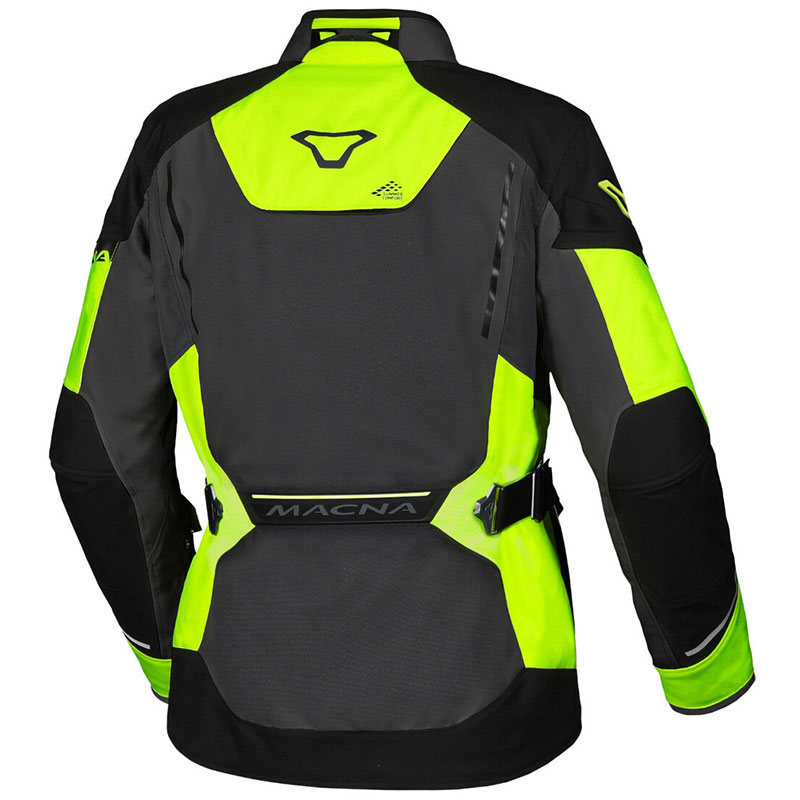 Giacca moto touring Macna Mundial Grey Fluo Yellow