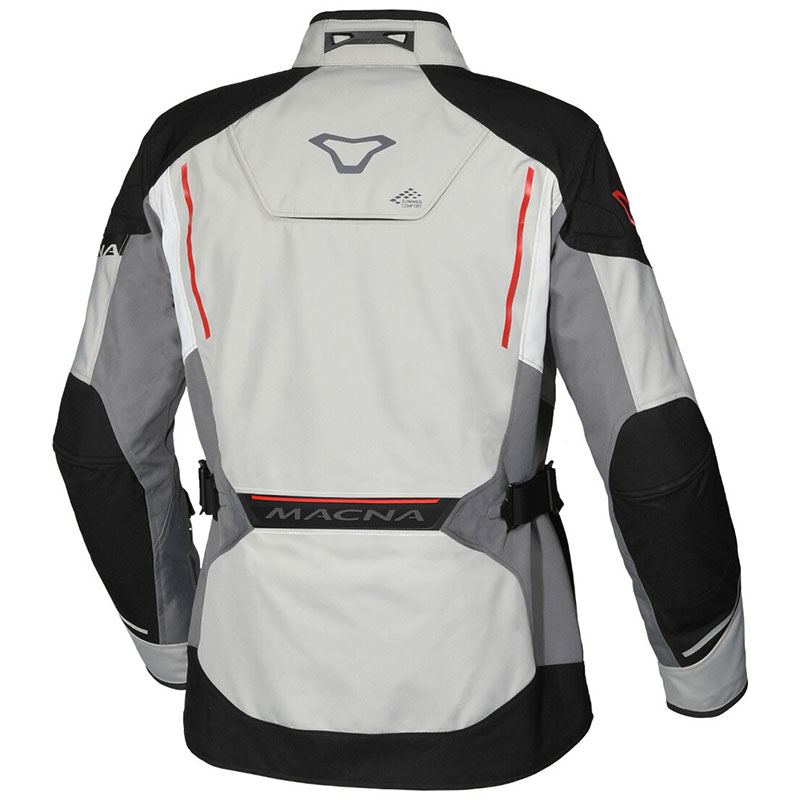 Giacca moto touring Macna Mundial Grey Black Red