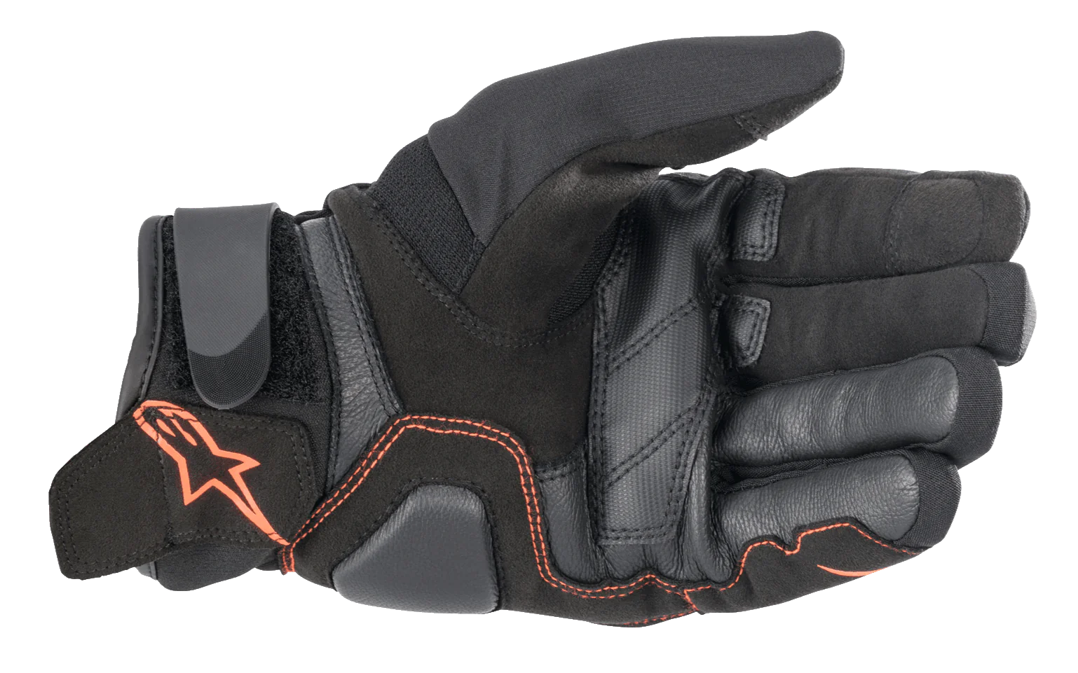 Guanti pelle Alpinestars SMX-1 Drystar Black Red Fluo gloves