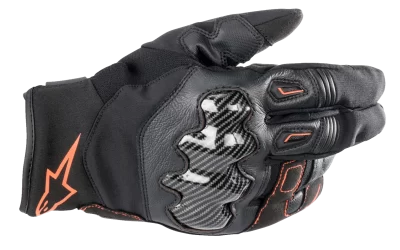 Guanti pelle Alpinestars SMX-1 Drystar Black Red Fluo gloves