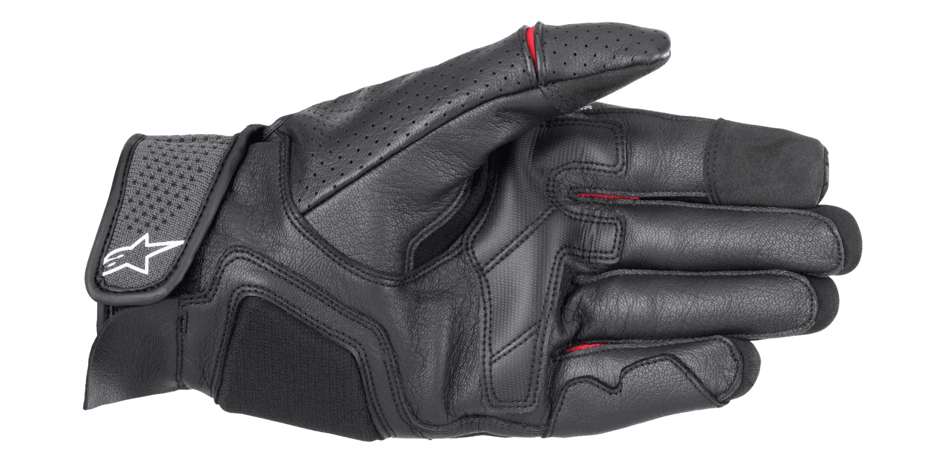 Guanti pelle Alpinestars Morph Black Bright Red gloves