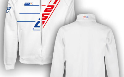 Felpa con zip bianca personalizzata BMW R1250 GS Blu Rosso Sweatshirt
