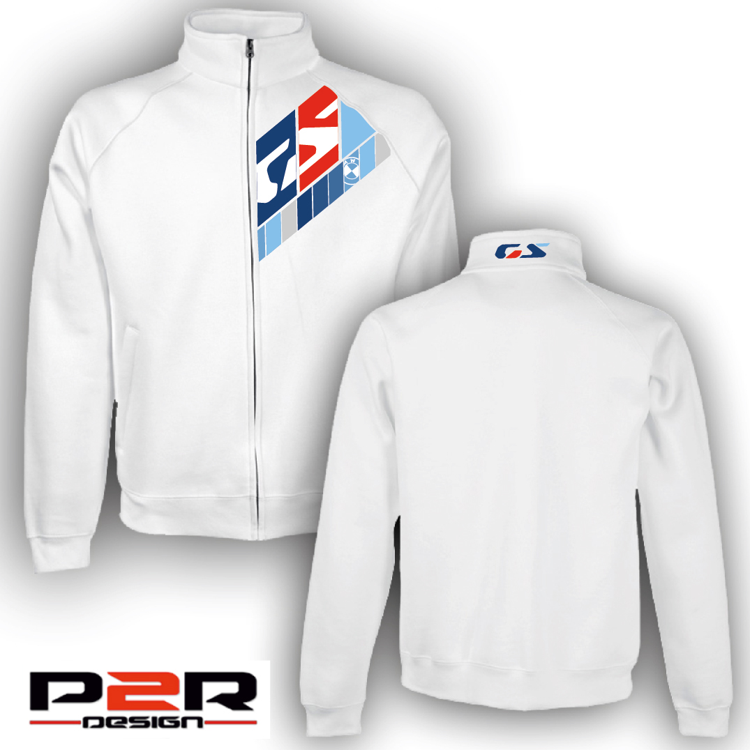 Felpa con zip bianca personalizzata BMW GS Sweatshirt