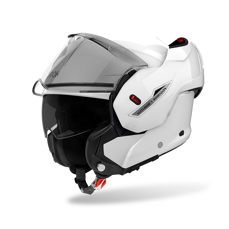 Casco modulare ribaltabile moto Airoh Mathisse II 2 Bianco White flip-back reverse helmet casque
