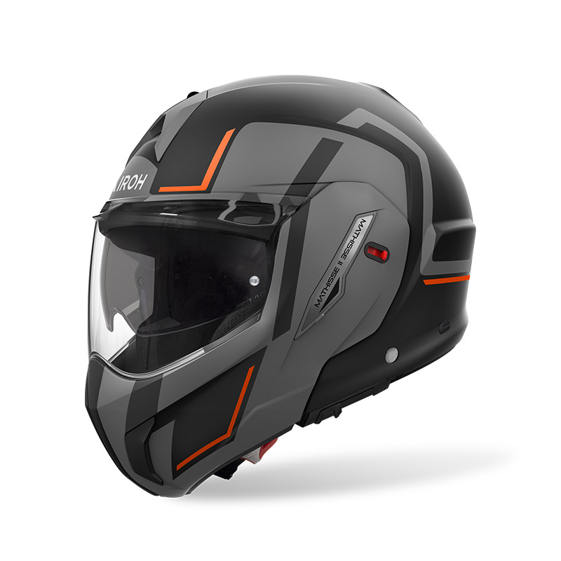 Casco modulare ribaltabile moto Airoh Mathisse II 2 GENIUS ARANCIONE ORANGE MATT flip-back reverse helmet casque