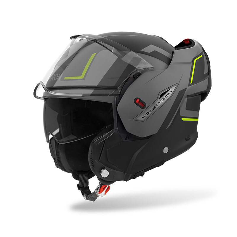 Casco modulare ribaltabile moto Airoh Mathisse II 2 GENIUS GIALLO YELLOW flip-back reverse helmet casque