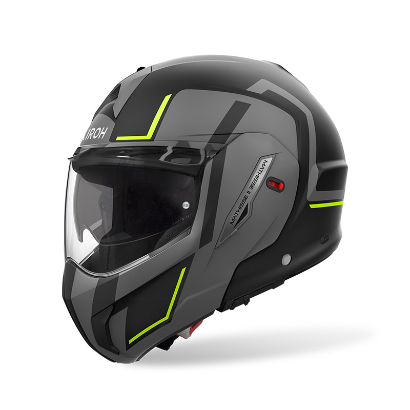 Casco modulare ribaltabile moto Airoh Mathisse II 2 GENIUS GIALLO YELLOW flip-back reverse helmet casque