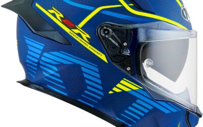 Casco integrale KYT R2R E06 Concept Blu Yellow helmet Casque