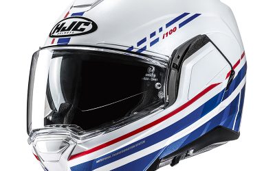 Casco modulare Hjc I100 SYSMA BLU RED MC21 FLIP-BACK helmet