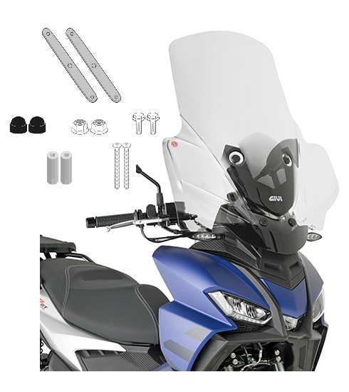 Parabrezza specifico trasparente 74 x 61 cm (H x L) parabrezza-APRILIA-SR-GT-125-200-22-24-Givi-6711DT-windshield