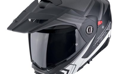 Casco modulare adventure Scorpion ADX-2 LEWIS BLACK MATT WHITE helmet casque