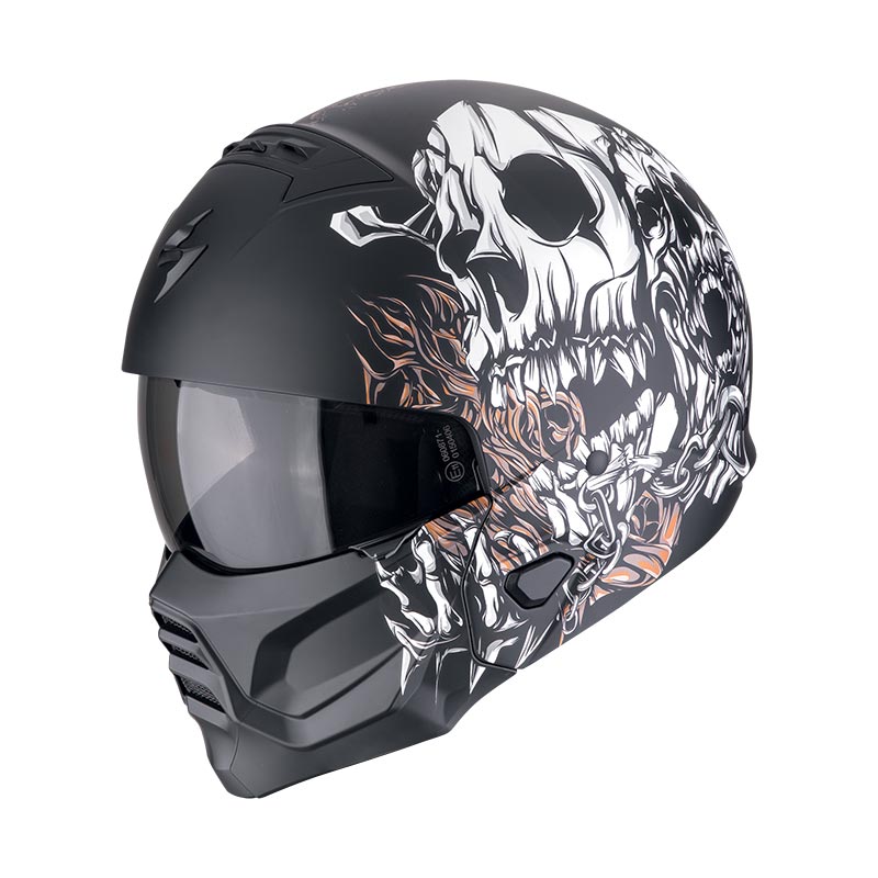 Casco integrale fibra vintage SCORPION EXO COMBAT 2 genesis naked scrambler fiber Helmet casque