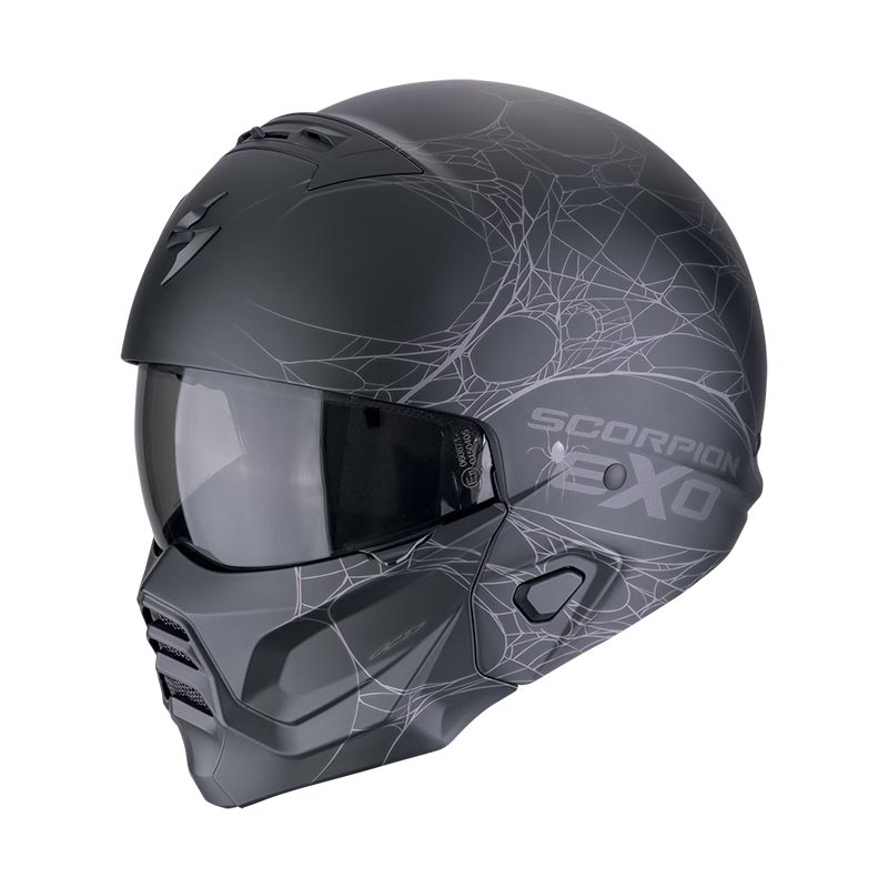 Casco integrale fibra vintage SCORPION EXO COMBAT 2 SPIDERWEB naked scrambler fiber Helmet casque
