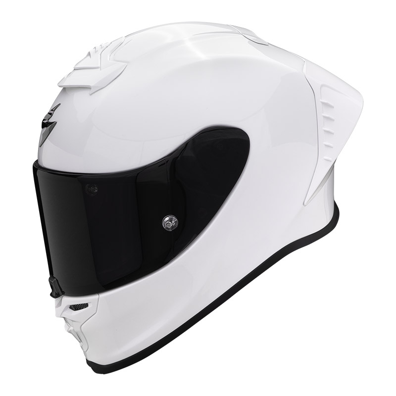 Casco integrale moto fibra carbonio Scorpion Exo R1 EVO FIM bianco white helmet casque