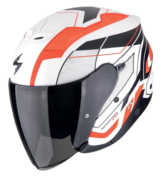 Casco JET Scorpion Exo-Z1 VUE BIANCO NERO ROSSO WHITE BLACK RED MATT helmet casque