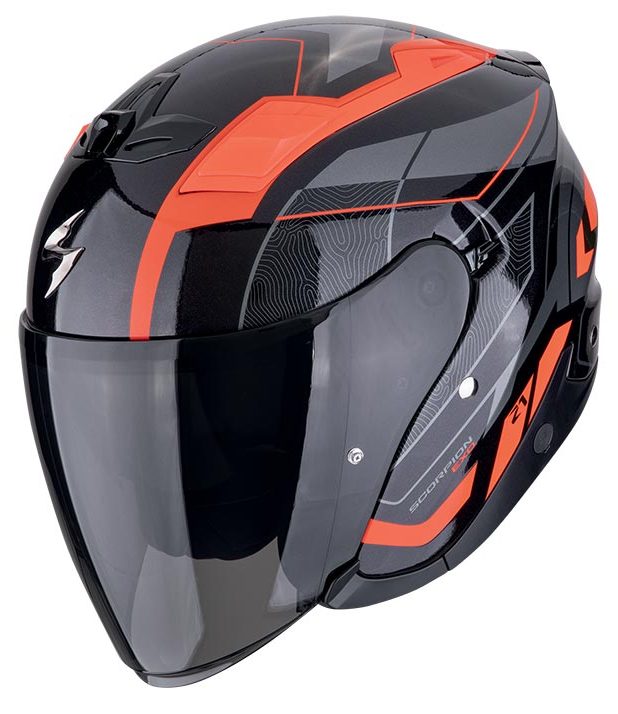 Casco JET Scorpion Exo-Z1 VUE NERO ROSSO BLACK RED helmet casque