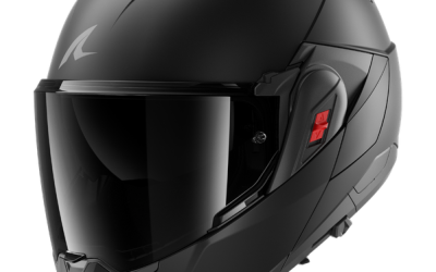 Casco modulare SHARK OXO DARK SHADOW BLACK MATT KMA FLIP-BACK helmet