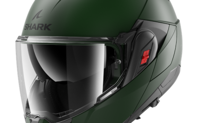 Casco modulare SHARK OXO DARK GREEN MATT FLIP-BACK helmet