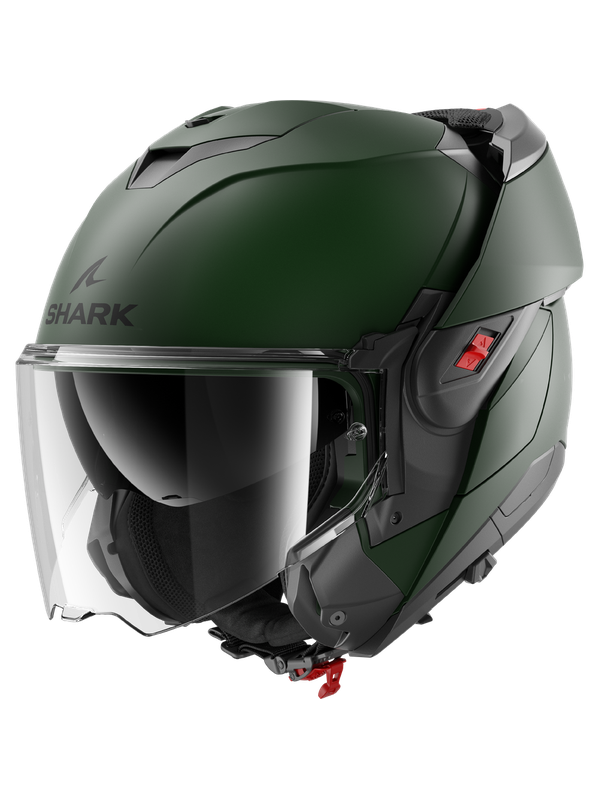 Casco modulare ribaltabile SHARK OXO VERDE OPACO DARK GREEN MATT G02 FLIP-BACK helmet
