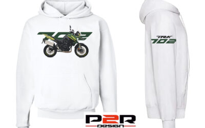 Felpa bianca personalizzata Benelli TRK 702 Hoodie Sweatshirt