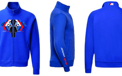 Felpa con zip blu personalizzata BMW M 1000 RR