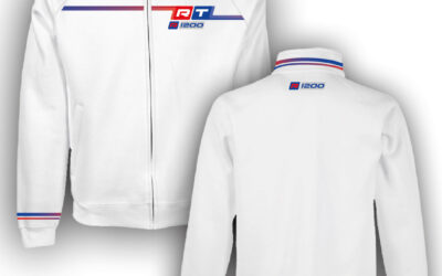 Felpa con zip bianca personalizzata BMW R1200 RT Sweatshirt