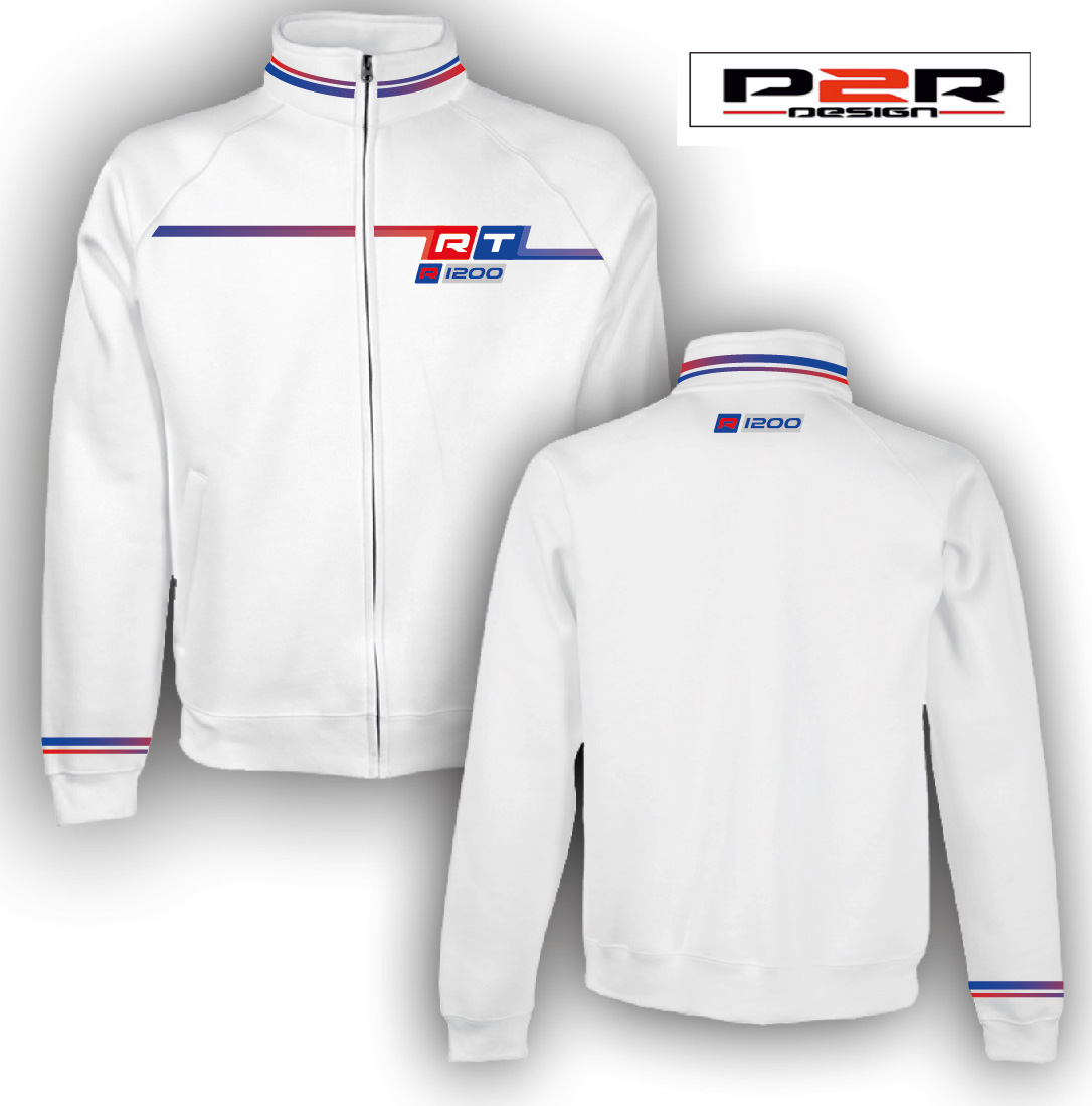 Felpa con zip bianca RT 1200