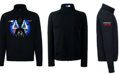 Felpa con zip nera personalizzata BMW M 1000 RR