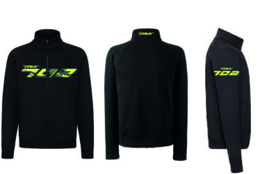 Felpa con zip nera gialla personalizzata Benelli TRK 702 Sweatshirt