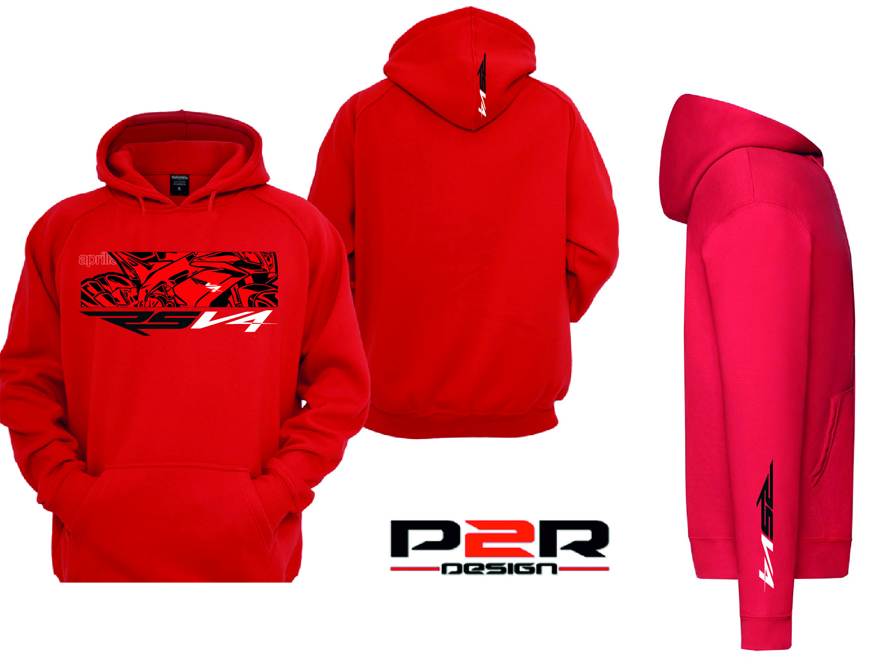 Felpa rossa personalizzata Aprilia RSV4 Hoodie Sweatshirt