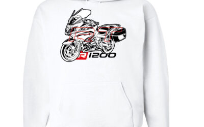 Felpa bianca Nera personalizzata BMW R1200 RT Hoodie Sweatshirt