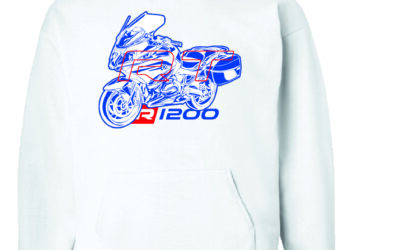 Felpa bianca personalizzata BMW R1200 RT Hoodie Sweatshirt