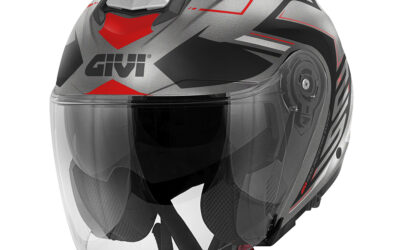 Casco Jet Givi X25 Trace Titanium Red helmet casque