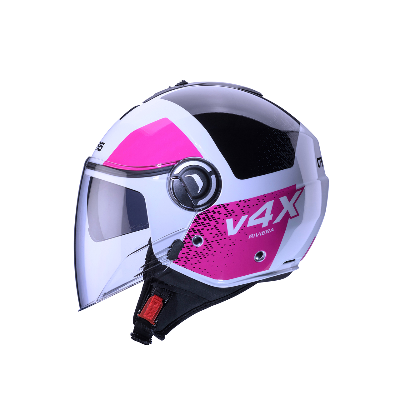 Casco Caberg Riviera V4 X ALPHA WHITE FUCSIA helmet
