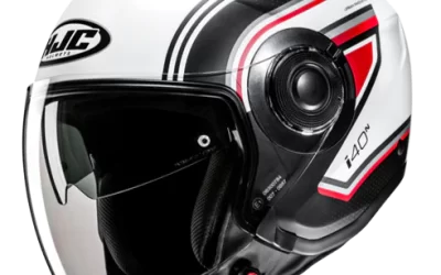 Casco Hjc i40N LINIA WHITE RED MC1SF helmet casque