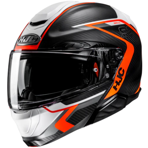 Casco modulare Hjc Rpha 91 CARBON LAGOS ORANGE MC6HSF helmet
