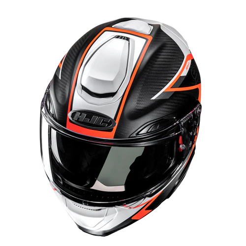 Casco modulare Hjc Rpha 91 CARBON LAGOS ORANGE MC6HSF helmet