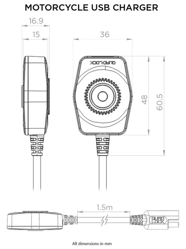 Caricatore USB per moto QUAD LOCK