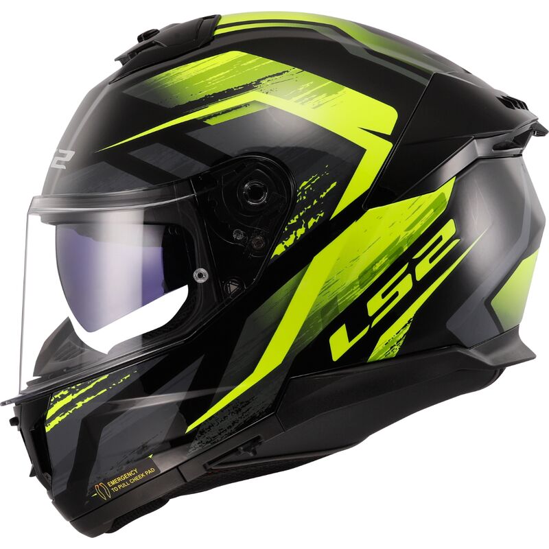 Casco Integrale LS2 FF808 STREAM 2 Fury Black Fluo Yellow helmet